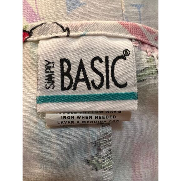 Simply Basic Women's Christmas Scrubs Top XL White Multi - Picture 5 of 5